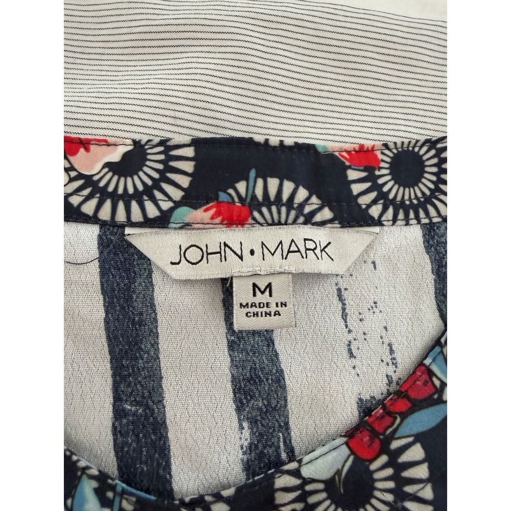 John Mark Women Mixed Print Patchwork Button Fron… - image 4